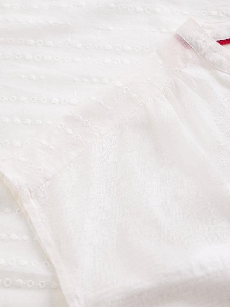 NOLA NOTCH BRODERIE TEE in BRIL WHITE - FLAT DETAIL