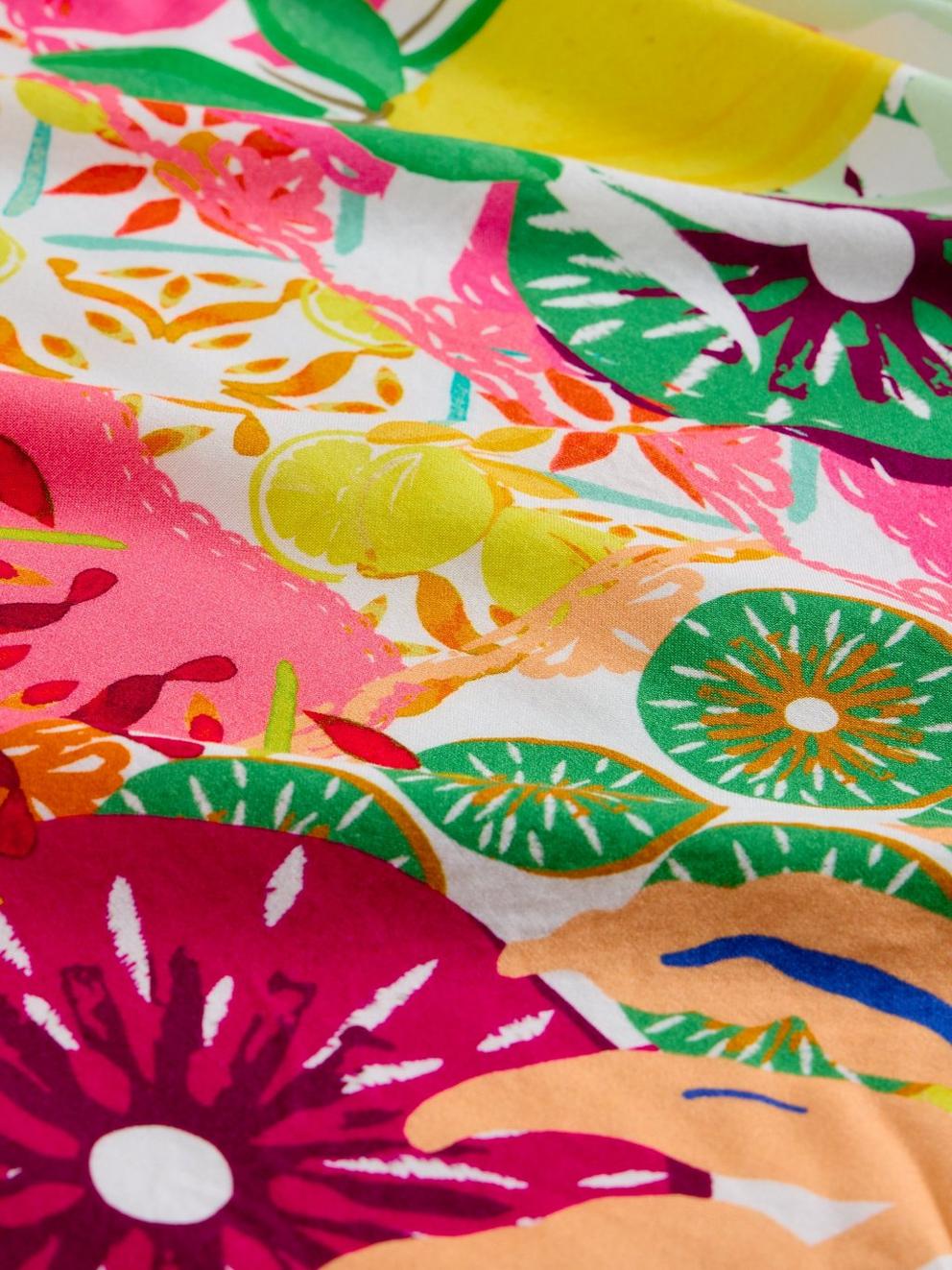 WOVEN MIX CREW NECK TEE in YELLOW PR - FLAT DETAIL