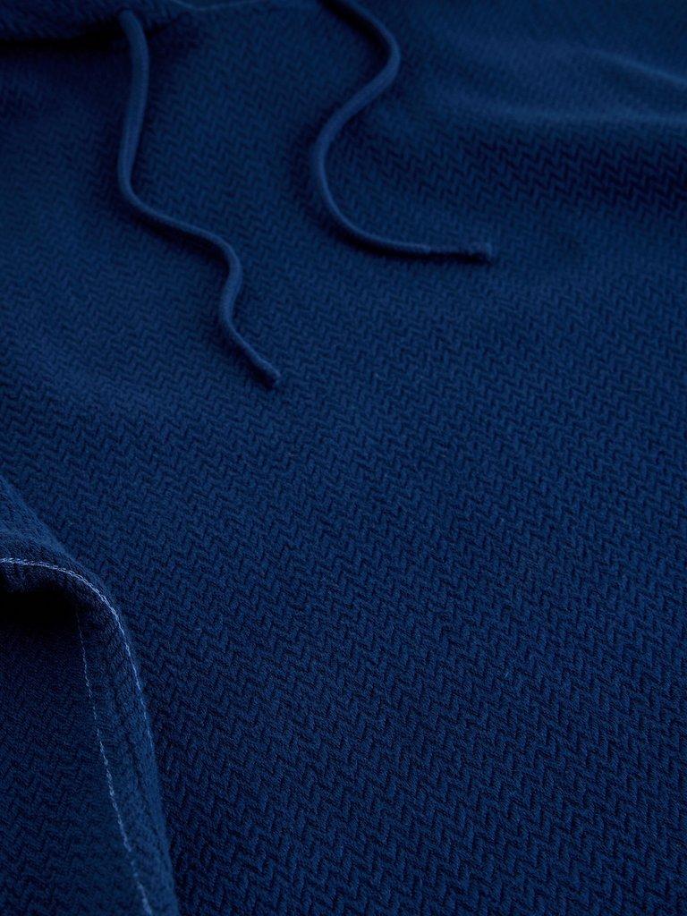 HERRINGBONE HOODIE in DARK NAVY - FLAT DETAIL