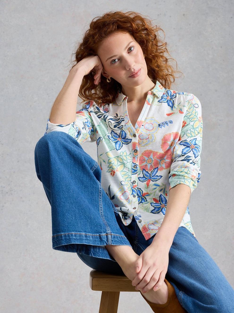 ANNIE JERSEY SHIRT PRINT in IVORY PR - LIFESTYLE