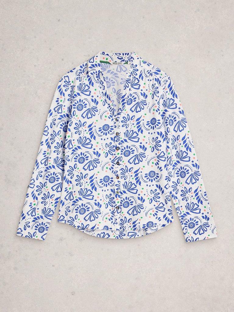 ANNIE JERSEY SHIRT PRINT in WHITE PR - FLAT FRONT