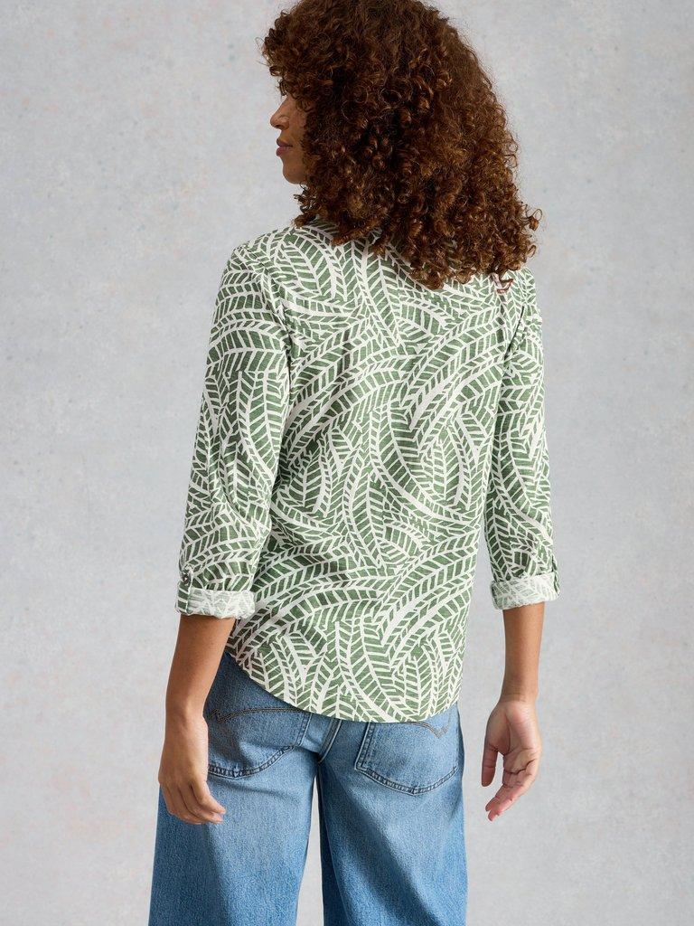 ANNIE JERSEY SHIRT in GREEN PR - MODEL BACK