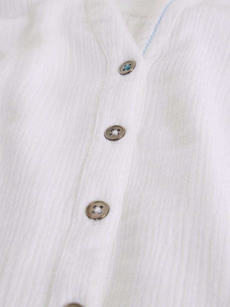 ANNIE SS DOUBLE CLOTH in BRIL WHITE - FLAT DETAIL