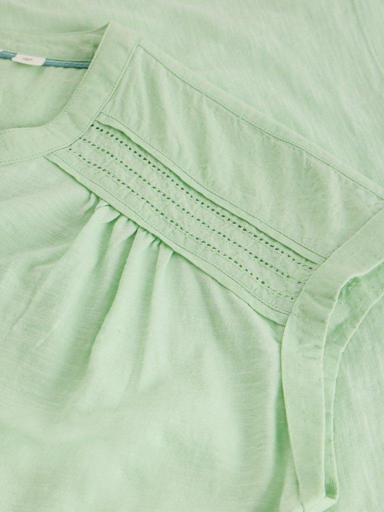 BILLIE BUTTON SHIRT in LGT GREEN - FLAT DETAIL