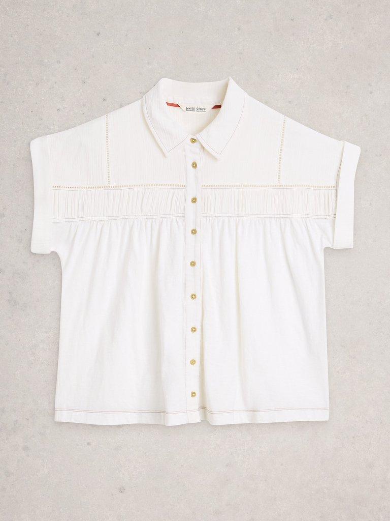 DIDI DOUBLE CLOTH SHIRT in BRIL WHITE - FLAT FRONT
