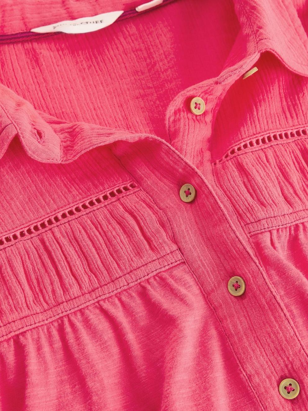 DIDI DOUBLE CLOTH SHIRT in BRT PINK - FLAT DETAIL