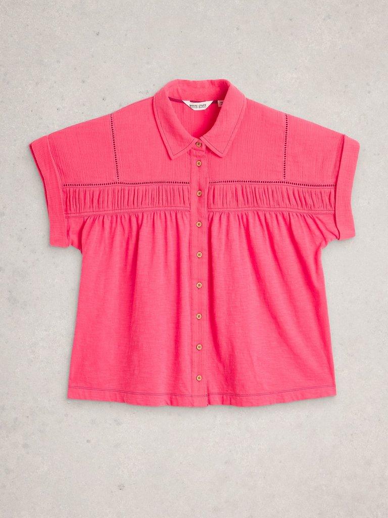 DIDI DOUBLE CLOTH SHIRT in BRT PINK - FLAT FRONT