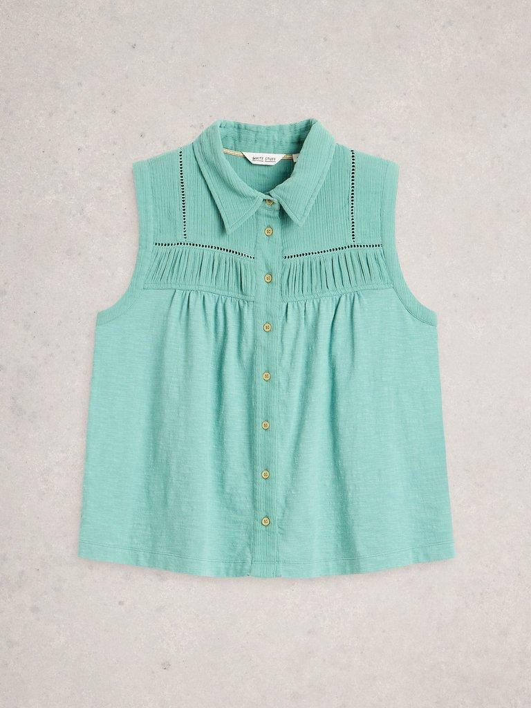 DIDI DOUBLE CLOTH SHIRT in DUS BLUE - FLAT FRONT