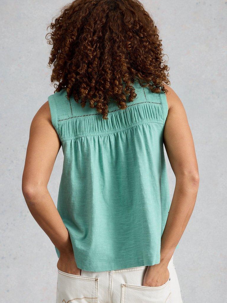 DIDI DOUBLE CLOTH SHIRT in DUS BLUE - MODEL BACK