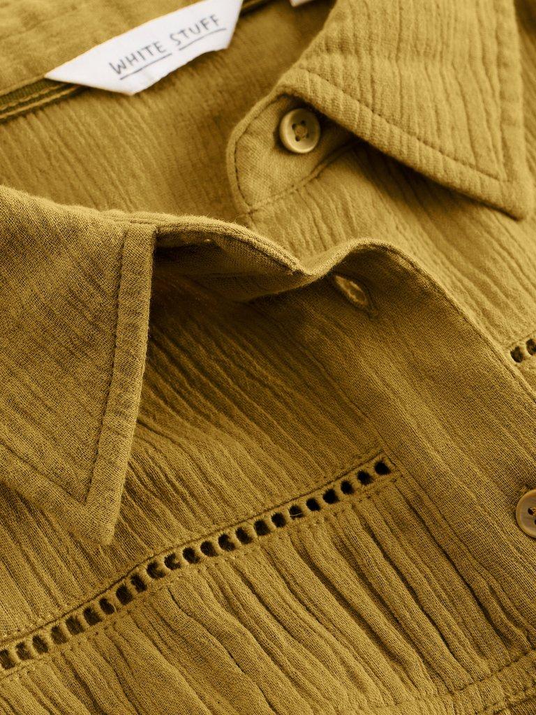 DIDI DOUBLE CLOTH SHIRT in KHAKI GRN - FLAT DETAIL