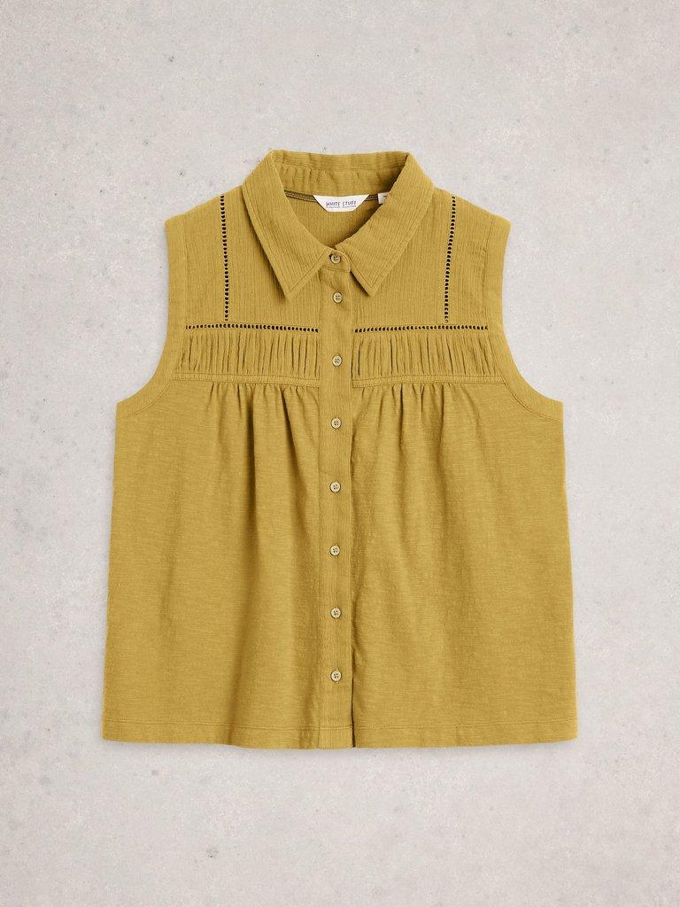 DIDI DOUBLE CLOTH SHIRT in KHAKI GRN - FLAT FRONT