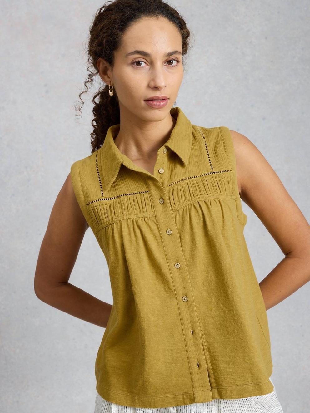 DIDI DOUBLE CLOTH SHIRT in KHAKI GRN - LIFESTYLE
