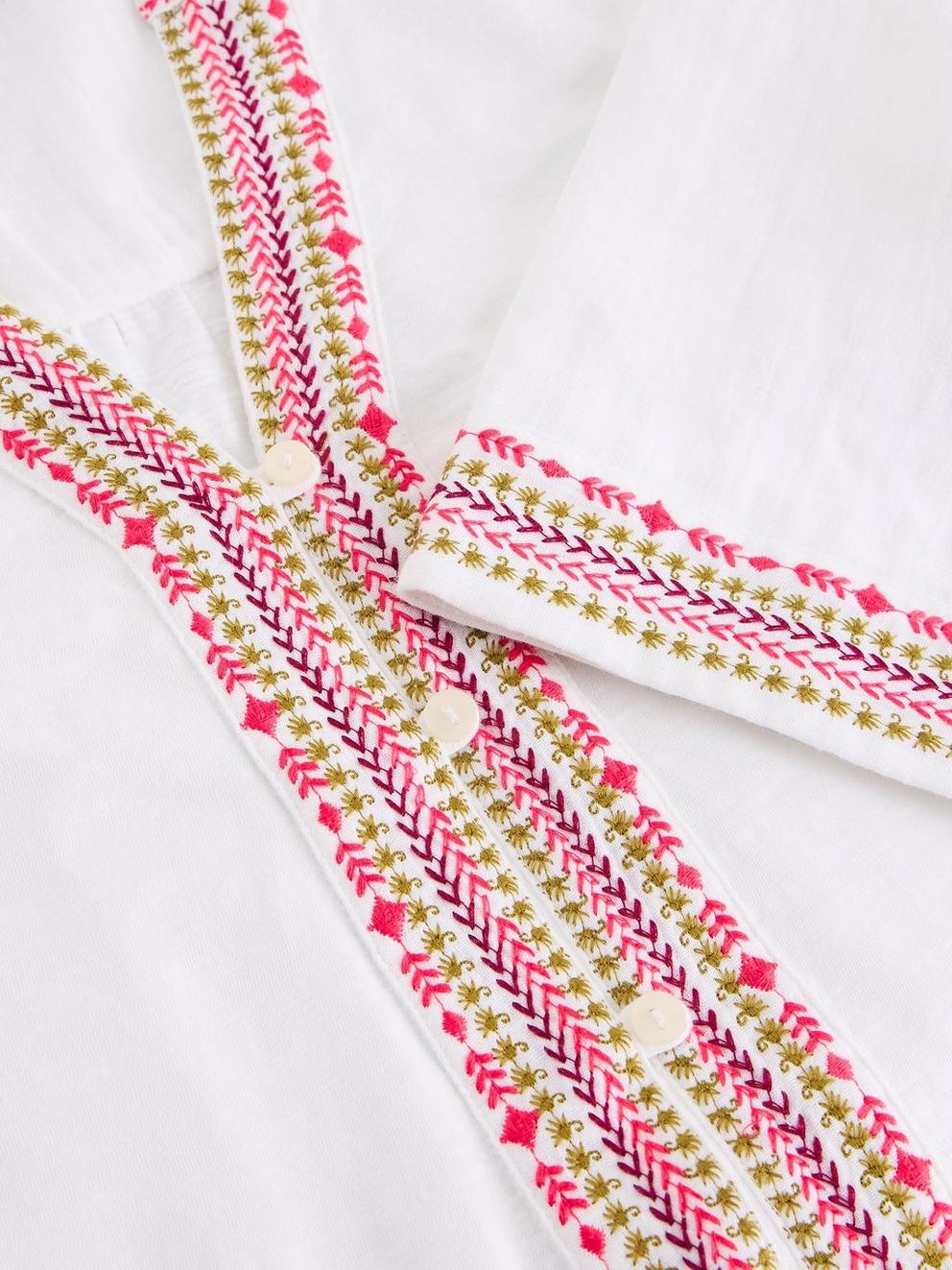 LIZZIE EMBROIDERED TOP in IVORY MLT - FLAT DETAIL