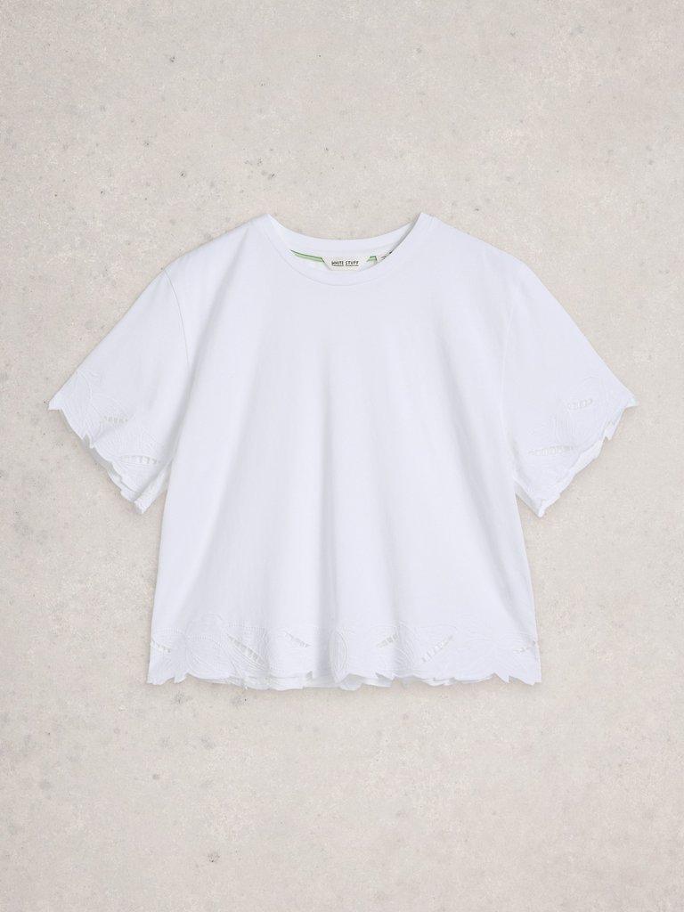 COLLEEN CUTWORK TEE in BRIL WHITE - FLAT FRONT