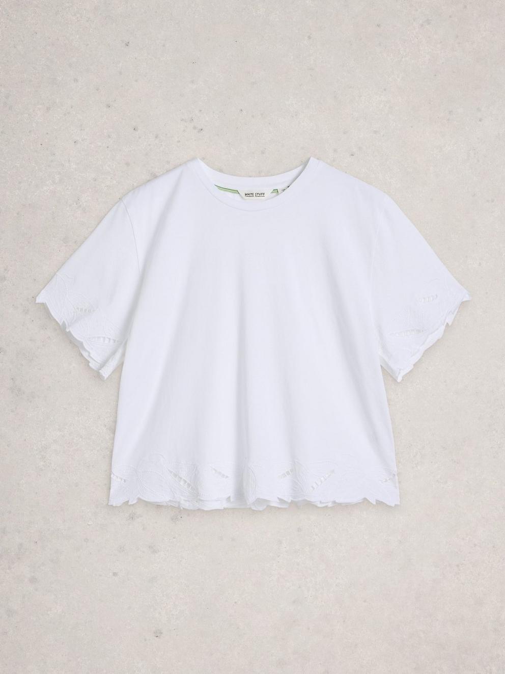 COLLEEN CUTWORK TEE in BRIL WHITE - FLAT FRONT