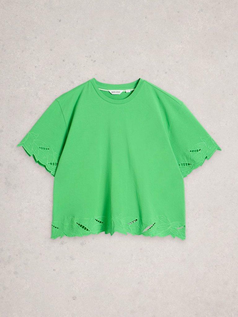COLLEEN CUTWORK TEE in BRT GREEN - FLAT FRONT