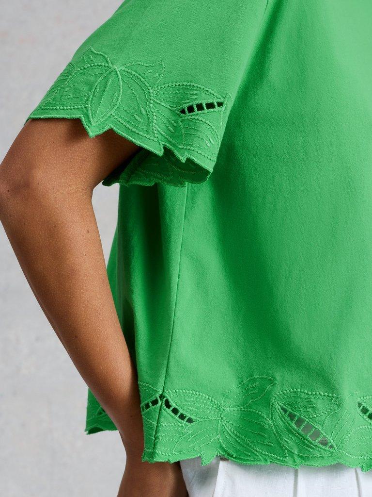 COLLEEN CUTWORK TEE in BRT GREEN - LIFESTYLE