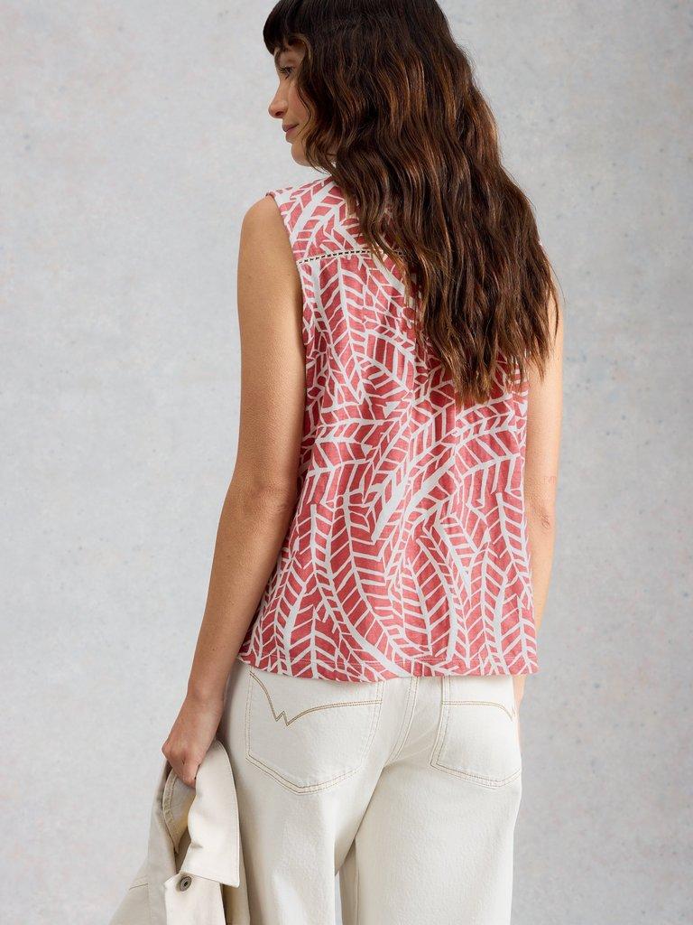 AMY SLEEVELESS SHIRT in PINK PR - MODEL BACK