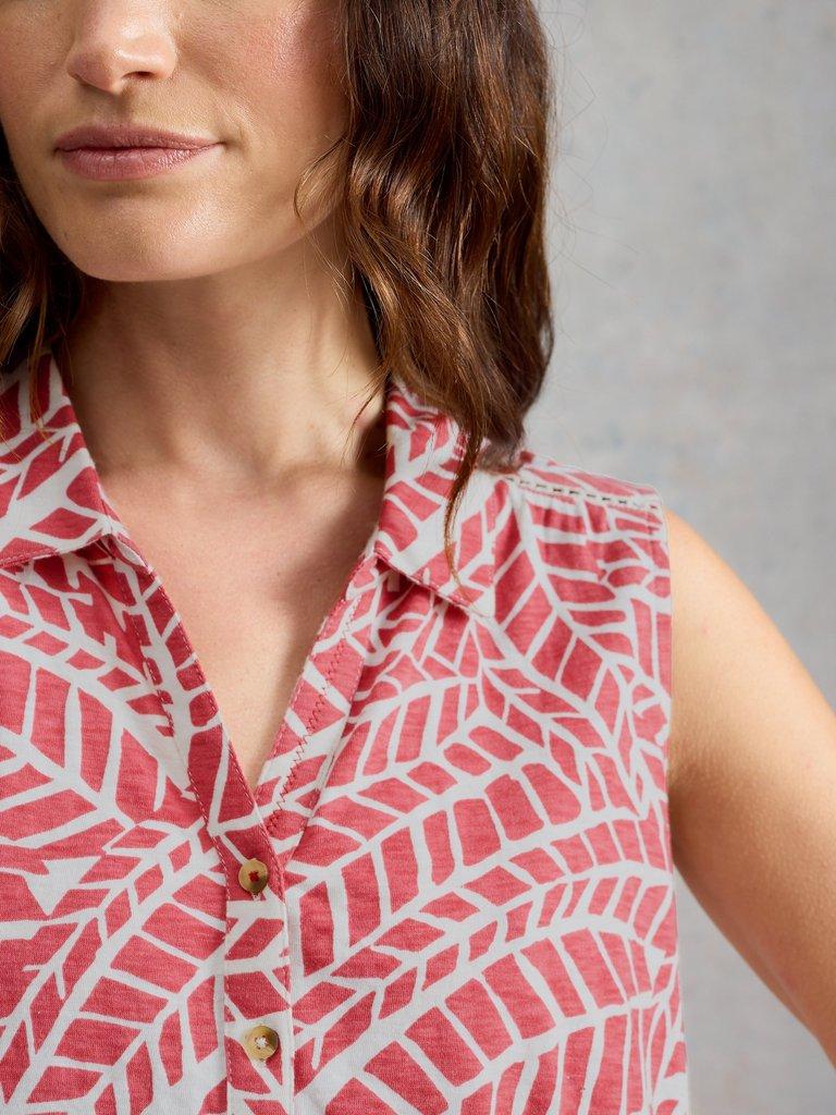 AMY SLEEVELESS SHIRT in PINK PR - MODEL DETAIL