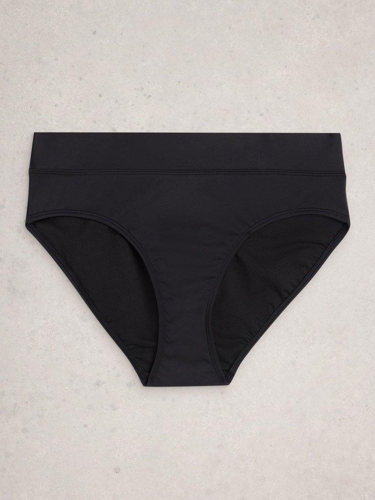 Valley Bikini Bottoms in PURE BLK - FLAT FRONT