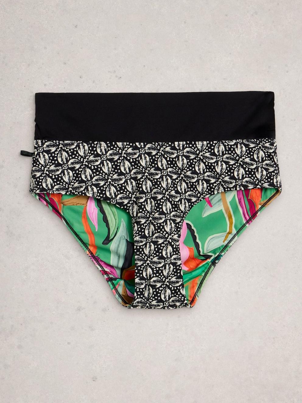Reversible Fold Down Print Bottom in GREEN PR - FLAT BACK