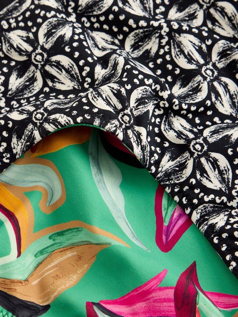 Reversible Fold Down Print Bottom in GREEN PR - FLAT DETAIL