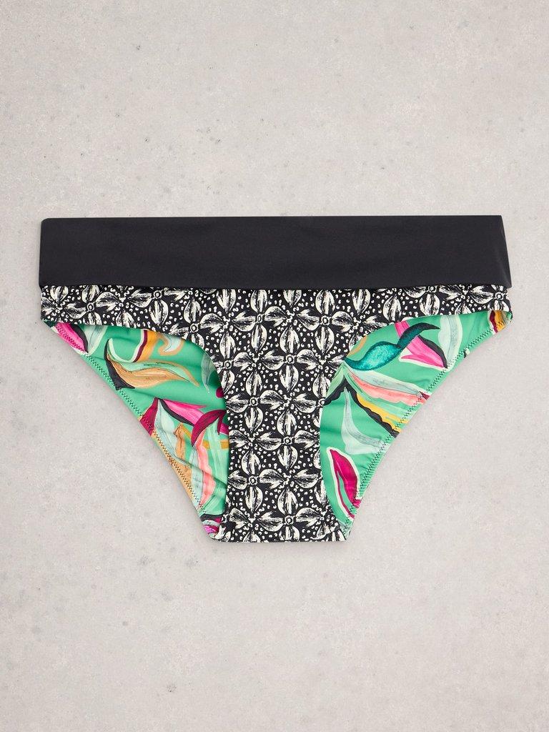 Reversible Fold Down Print Bottom in GREEN PR - FLAT FRONT