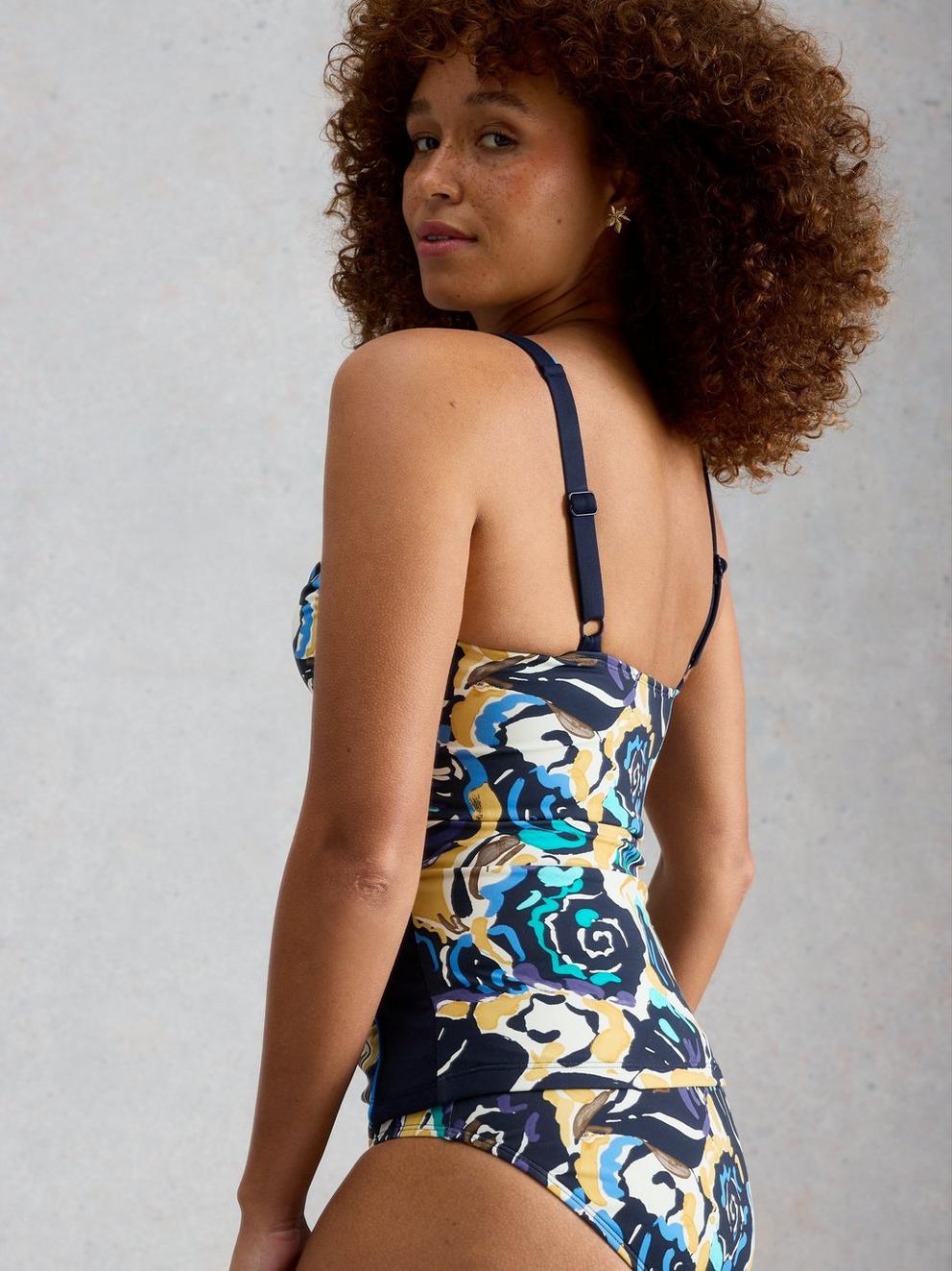 Splash Tankini Printed Top in NAVY PR - MODEL BACK