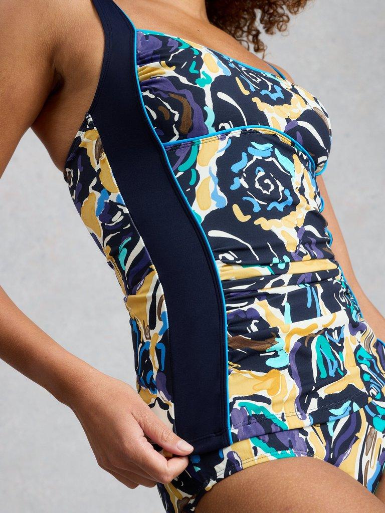 Splash Tankini Printed Top in NAVY PR - MODEL DETAIL