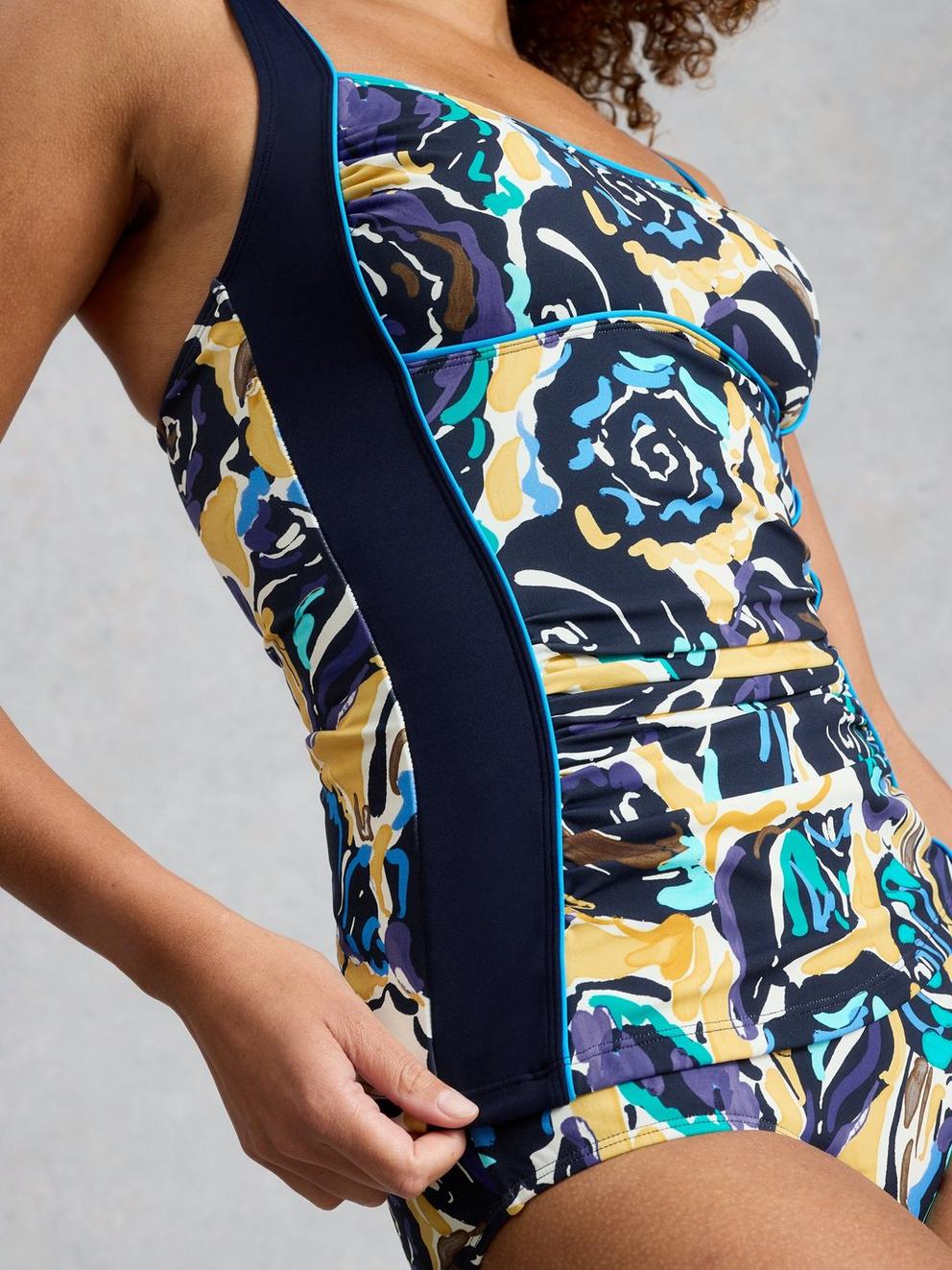 Splash Tankini Printed Top in NAVY PR - MODEL DETAIL