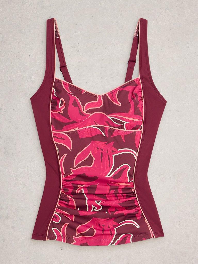 Splash Tankini Printed Top in PURPLE PR - FLAT FRONT