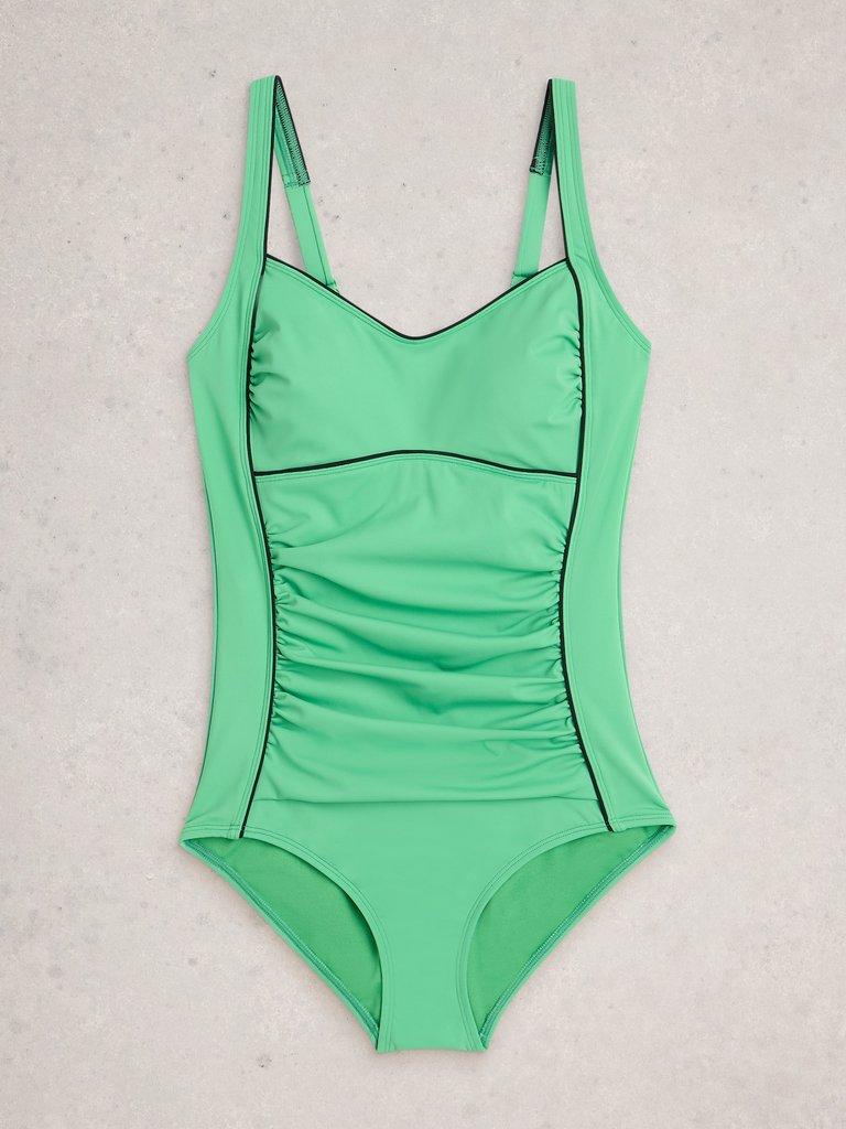 Splash Control Print Swimsuit in BRT GREEN - FLAT FRONT