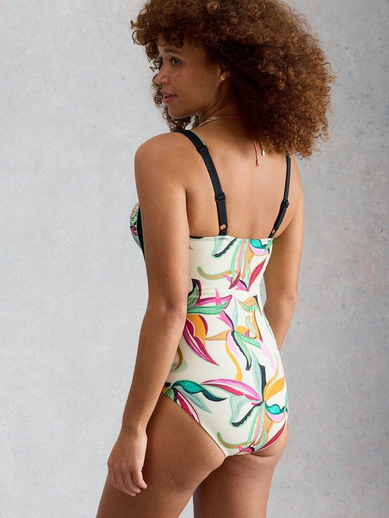 Splash Control Print Swimsuit in IVORY MLT - MODEL BACK