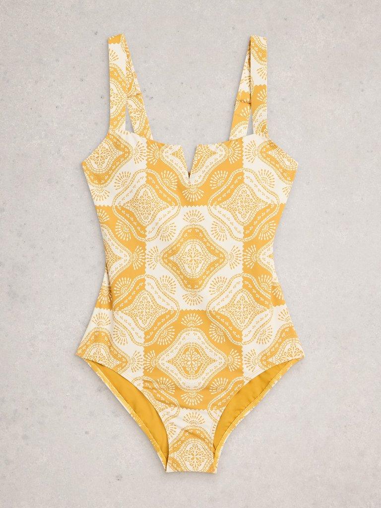 Gabrielle Printed Swimsuit in YELLOW PR - FLAT FRONT