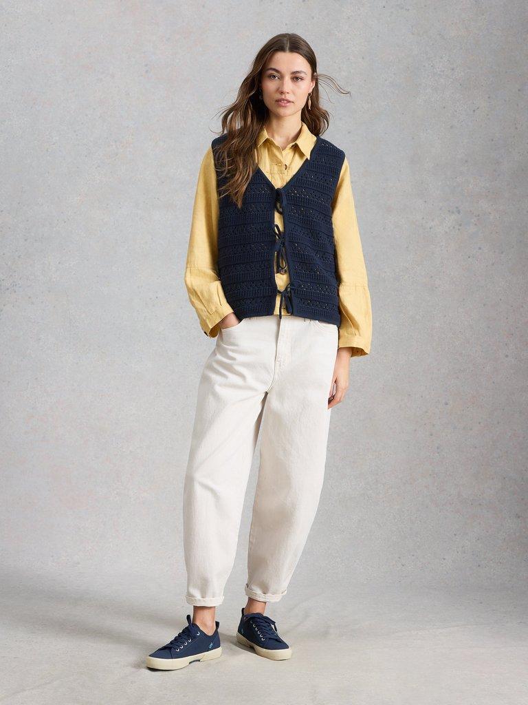 TILDA TIE TANK in DARK NAVY - MODEL FRONT