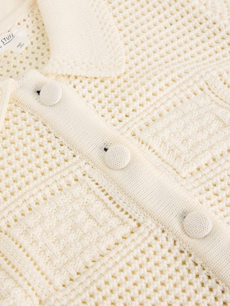 GEMIMA COLLAR CARDI in PALE IVORY - FLAT DETAIL