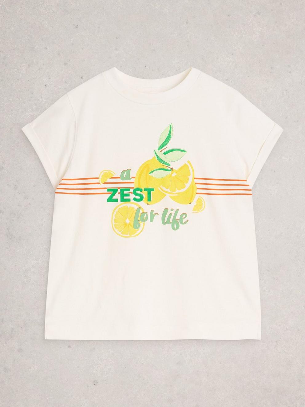 GINA GRAPHIC TEE in WHITE PR - FLAT FRONT