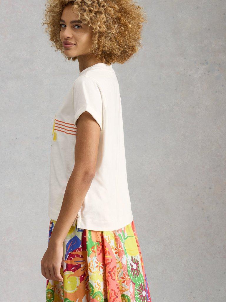 GINA GRAPHIC TEE in WHITE PR - MODEL BACK