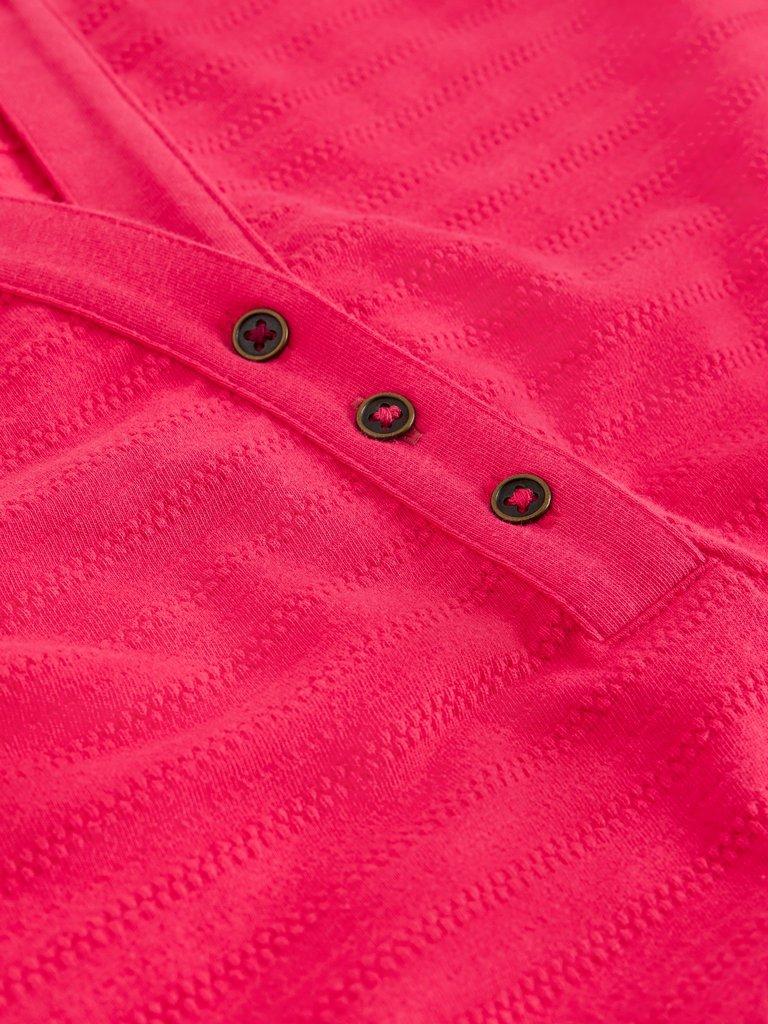 NORA NOTCH VEST in BRT PINK - FLAT DETAIL