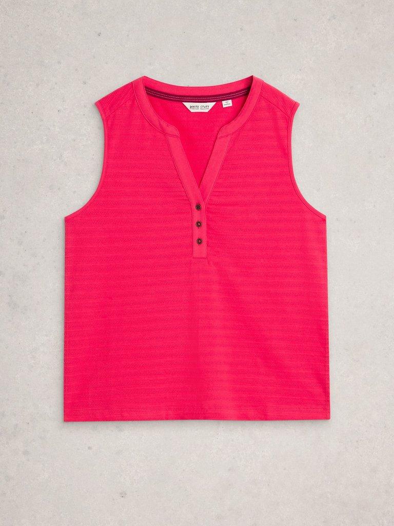 NORA NOTCH VEST in BRT PINK - FLAT FRONT