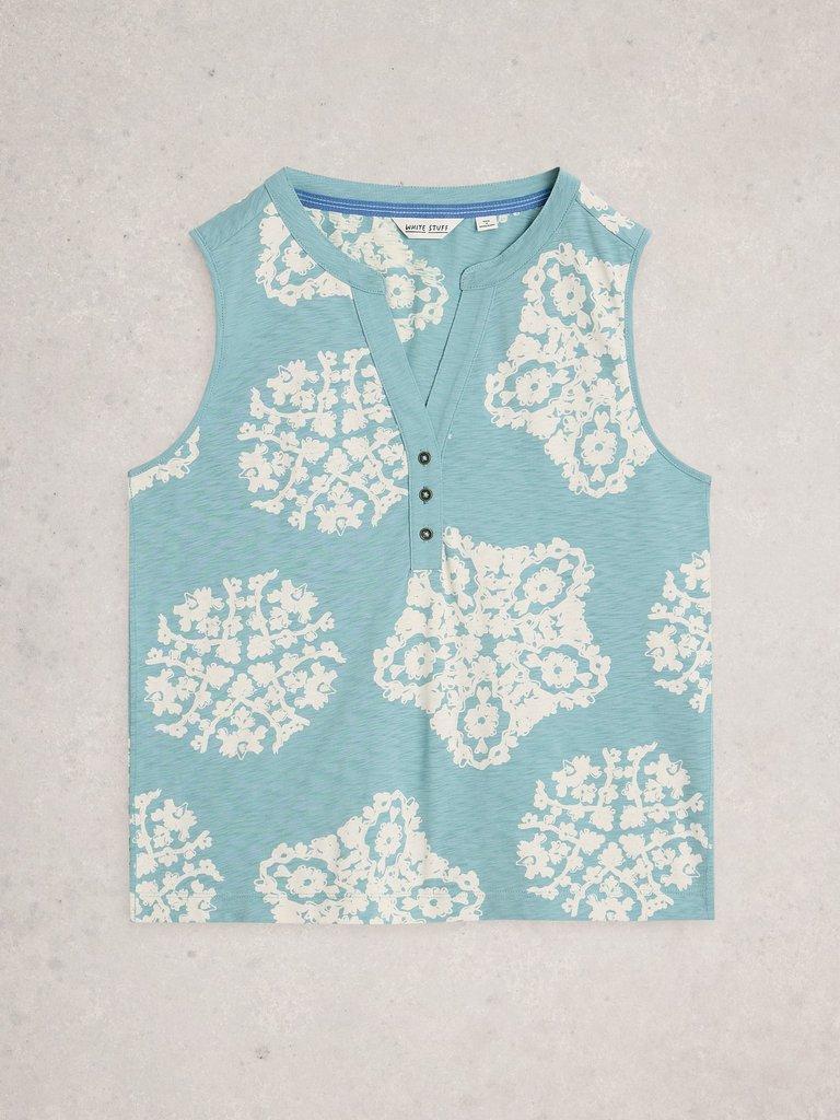 NORA NOTCH VEST in TEAL PR - FLAT FRONT