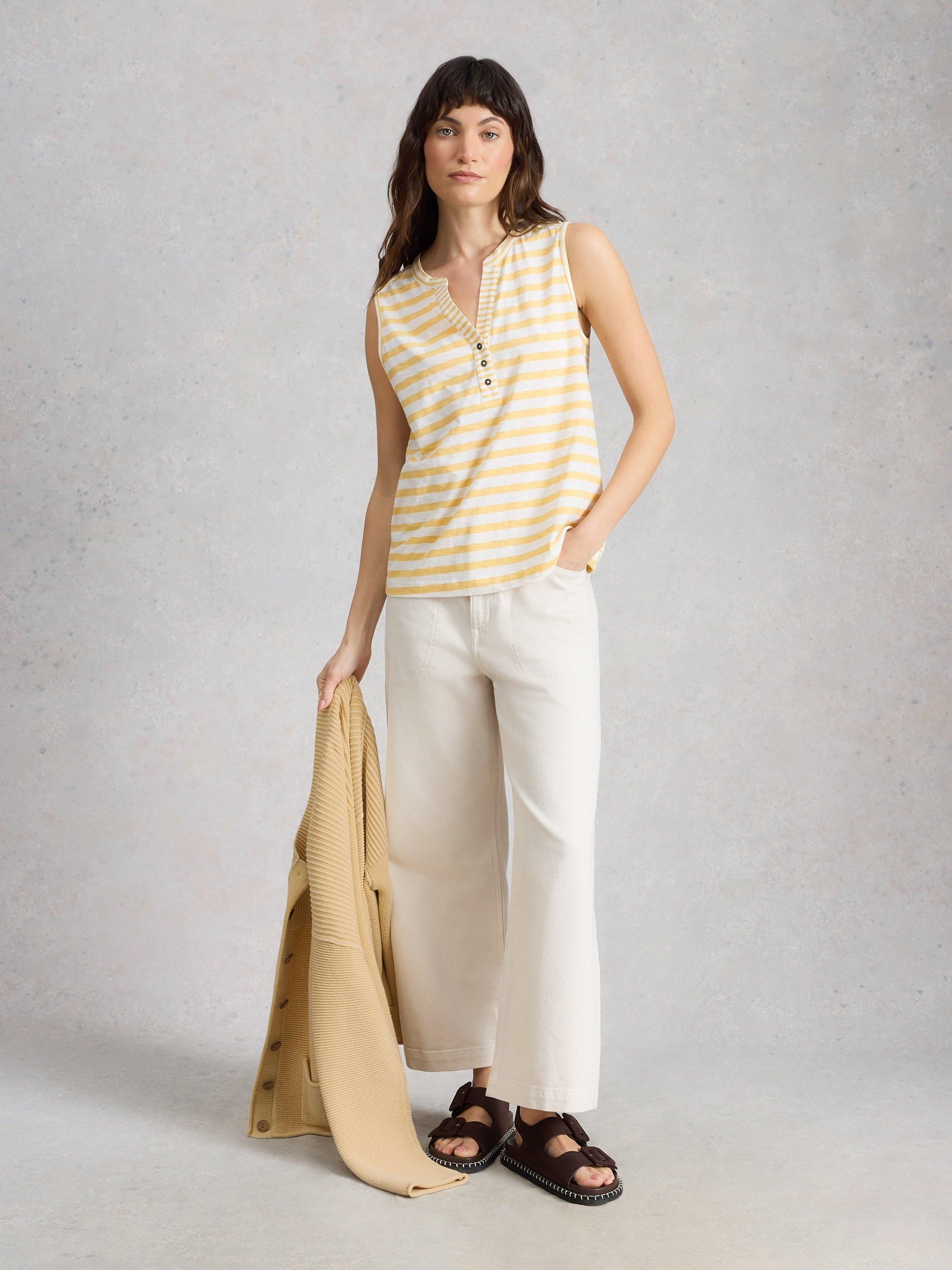NORA NOTCH STRIPE VEST