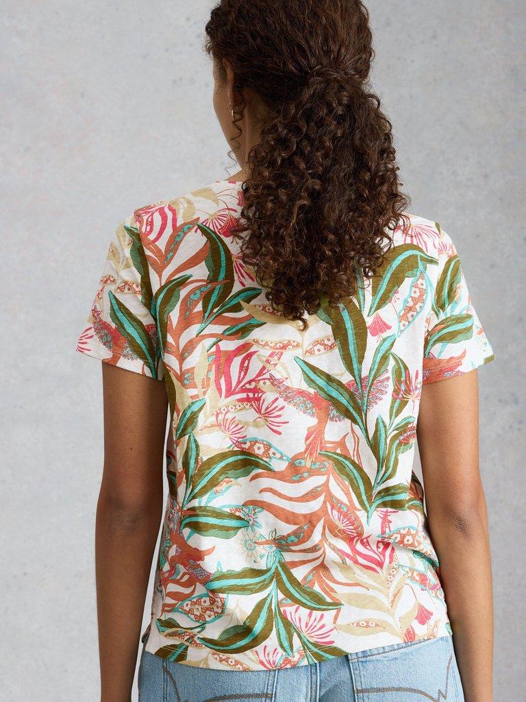 ABBIE CREW NECK T-SHIRT in IVORY PR - MODEL BACK