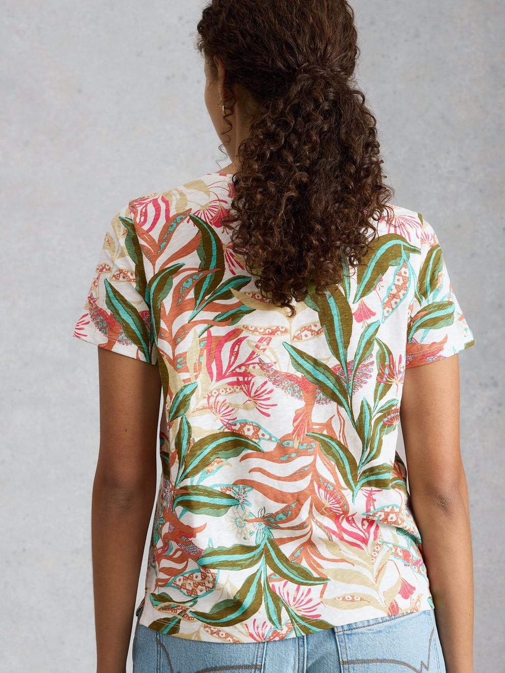 ABBIE CREW NECK T-SHIRT in IVORY PR - MODEL BACK