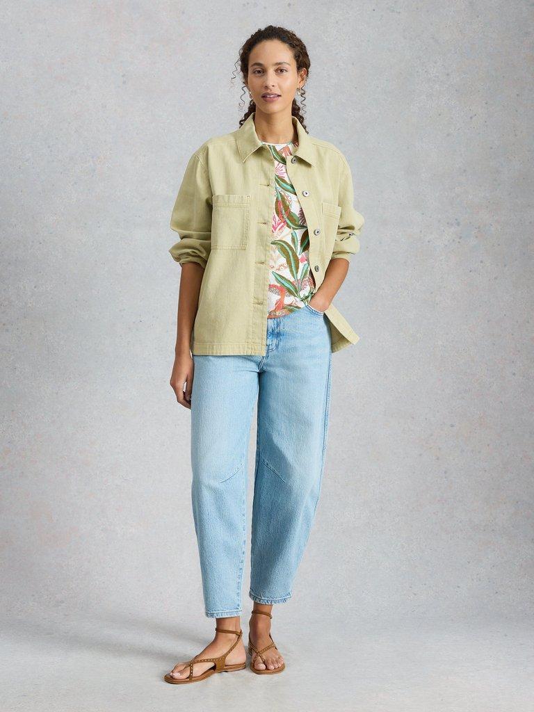 ABBIE CREW NECK T-SHIRT in IVORY PR - MODEL FRONT