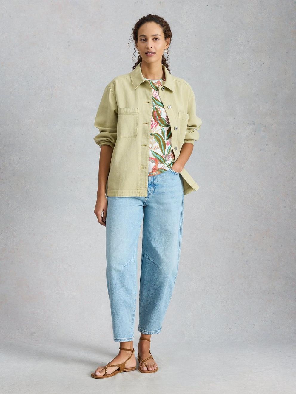 ABBIE CREW NECK T-SHIRT in IVORY PR - MODEL FRONT