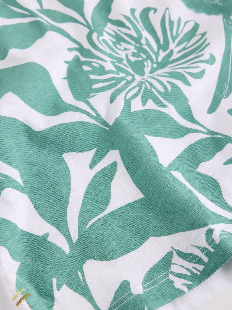 ABBIE CREW NECK T-SHIRT in WHITE MLT - FLAT DETAIL