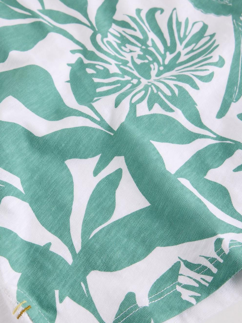 ABBIE CREW NECK T-SHIRT in WHITE MLT - FLAT DETAIL