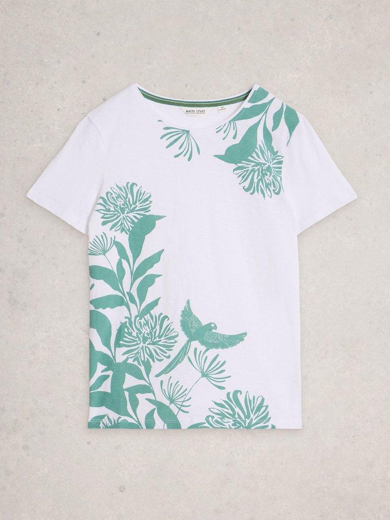 ABBIE CREW NECK T-SHIRT in WHITE MLT - FLAT FRONT