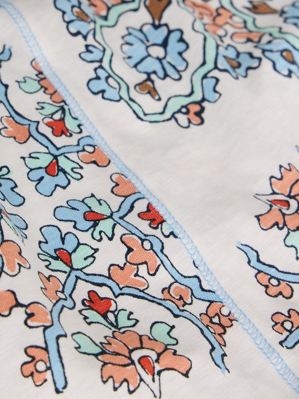 ABBIE CREW NECK T-SHIRT in WHITE PR - FLAT DETAIL